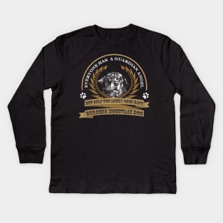 Everyon Has A Guardian Angel But Only The Lucky Ones Have Bernese Mountain Dog Kids Long Sleeve T-Shirt